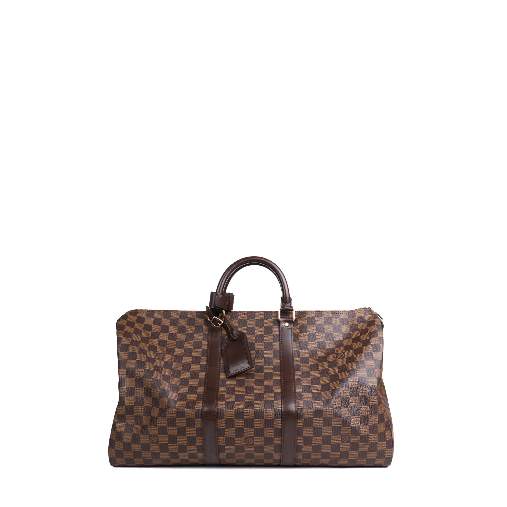 LOUIS VUITTON - Sac de voyage Keepall 50 Louis Vuitton en toile damier ébène