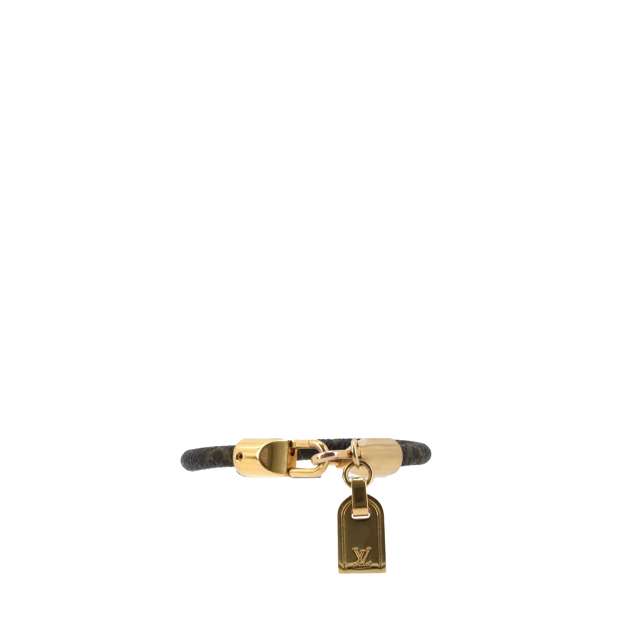 LOUIS VUITTON - Louis Vuitton Crazy In Lock Charm Bracelet in Monogrammed Canvas (T17)