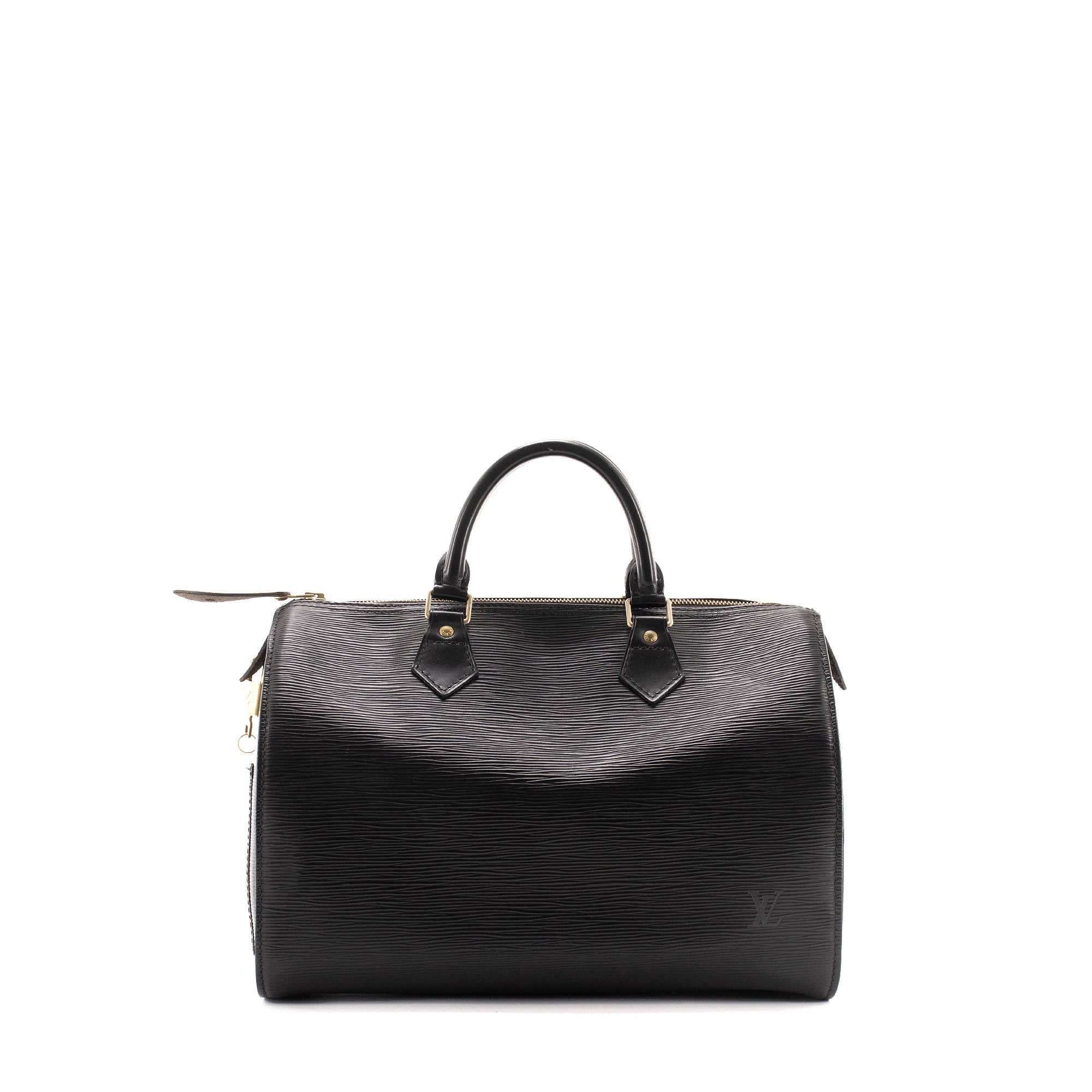 LOUIS VUITTON - Sac à main Speedy 35 Louis Vuitton en cuir épi noir vintage