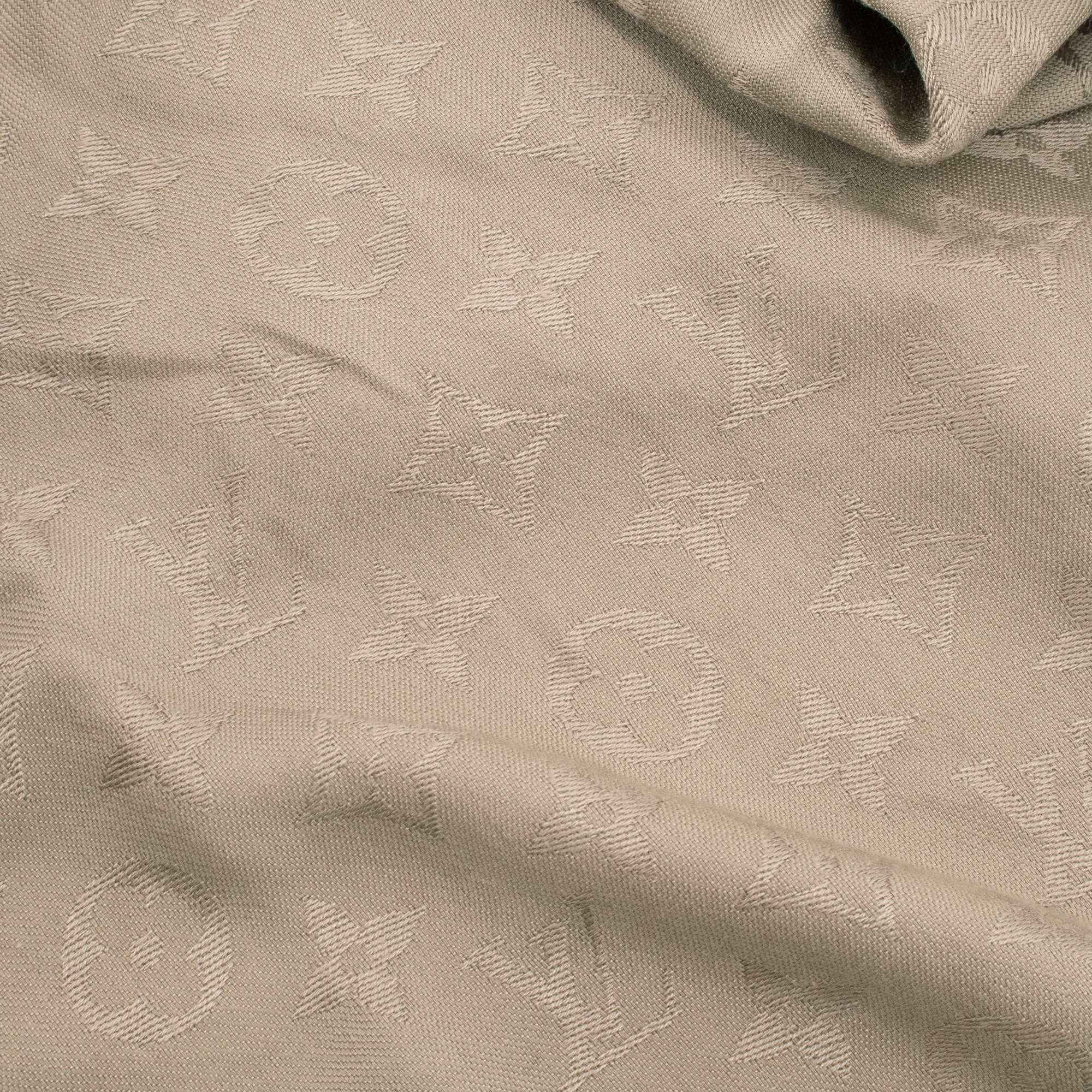 LOUIS VUITTON - Louis Vuitton Monogram Classic Shawl in Taupe Silk and Wool