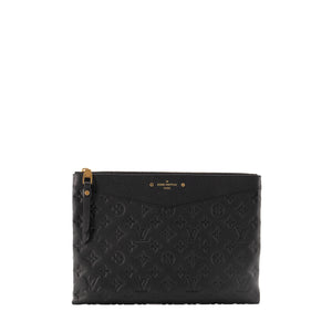 LOUIS VUITTON - Pochette Daily Pouch Louis Vuitton en cuir empreinte noir