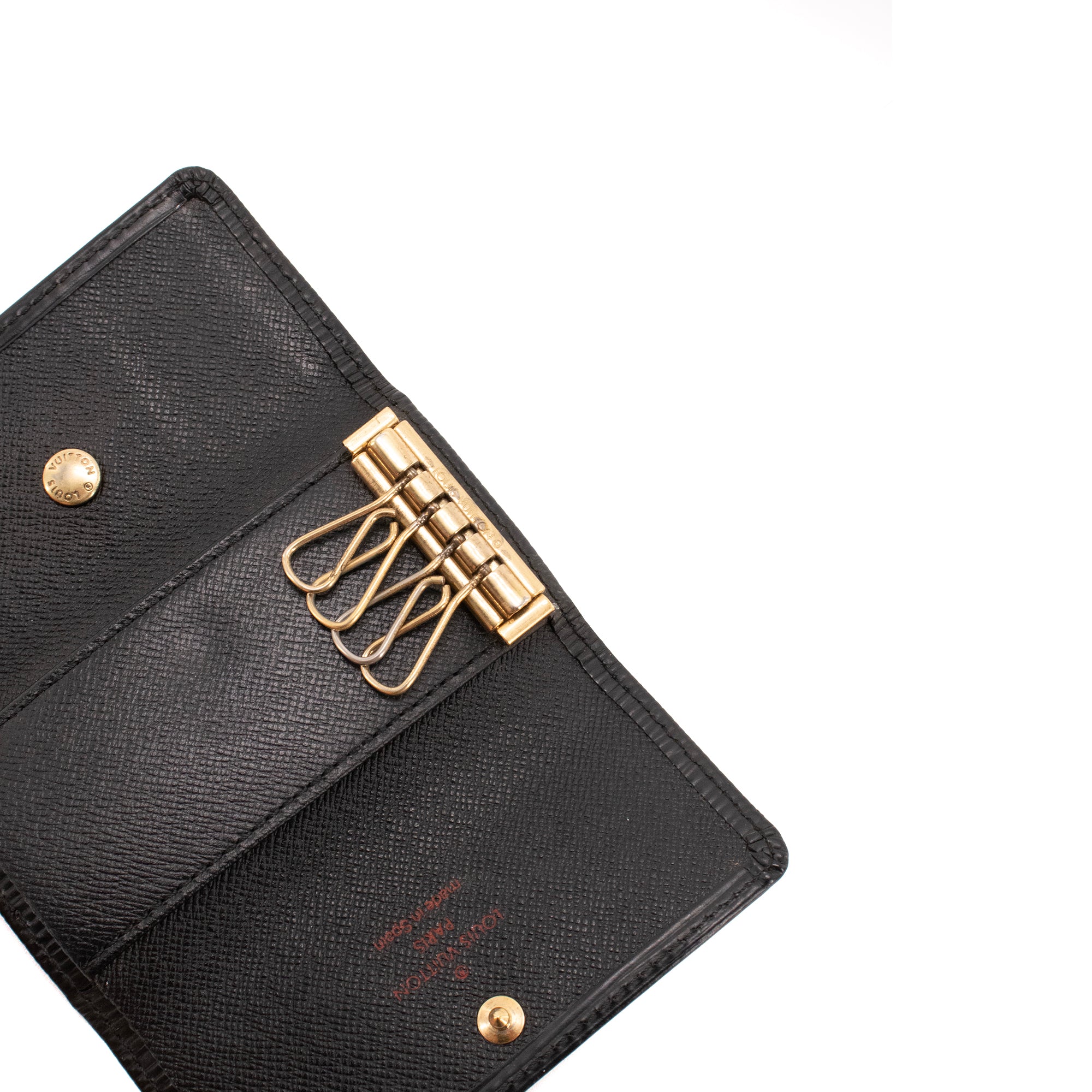LOUIS VUITTON - Louis Vuitton Multi-Key 4 Pouch in Black Epi Leather