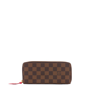 LOUIS VUITTON - Portefeuille Clémence Louis Vuitton en toile damier ébène