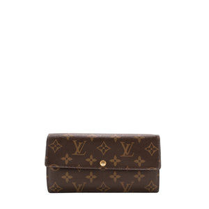 LOUIS VUITTON - Portefeuille Sarah Louis Vuitton en toile enduite monogrammée