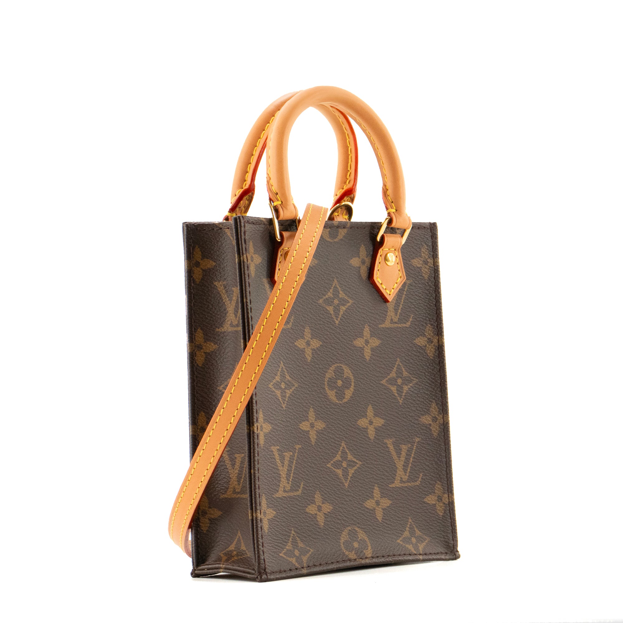 LOUIS VUITTON - Sac à bandoulière Cabas Plat PM Louis Vuitton en toile monogrammée