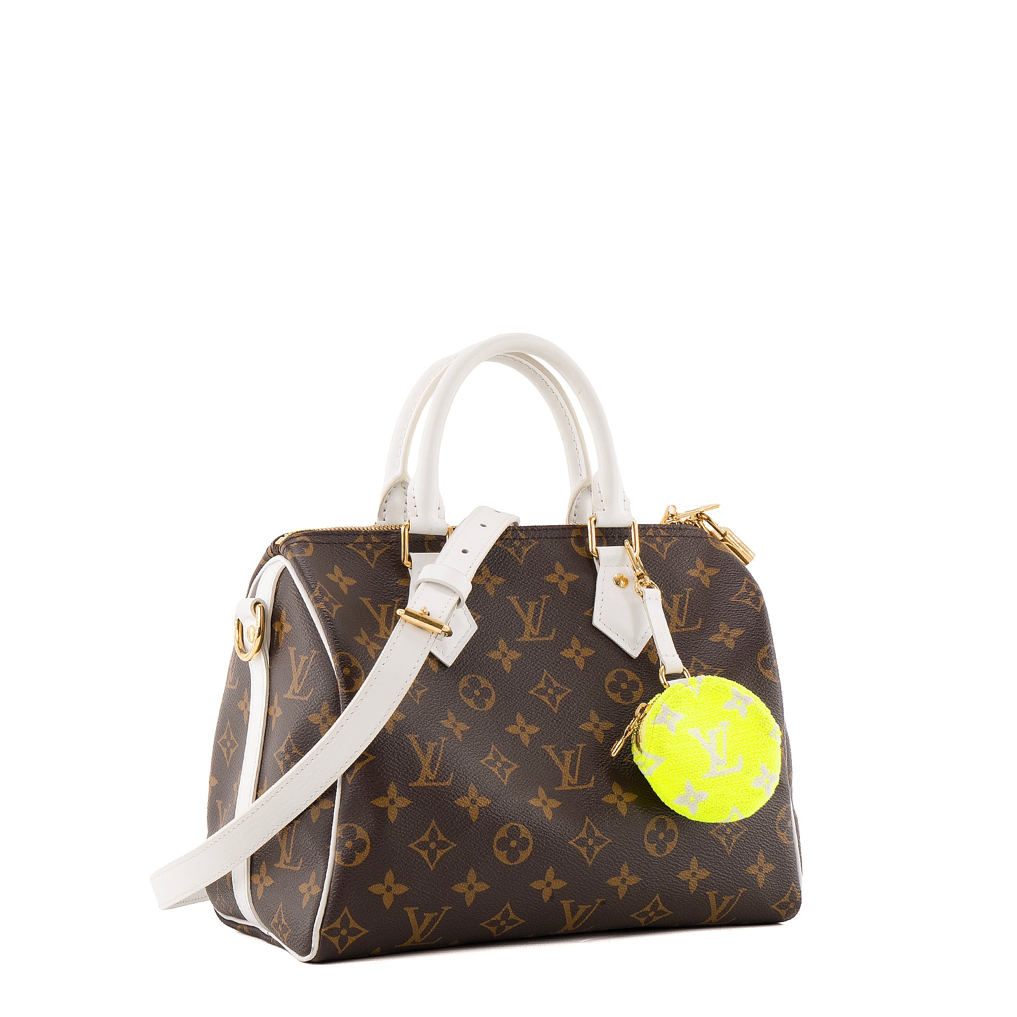 LOUIS VUITTON - Sac à bandoulière Speedy 25 Louis Vuitton en toile enduite marron édition limitée Match