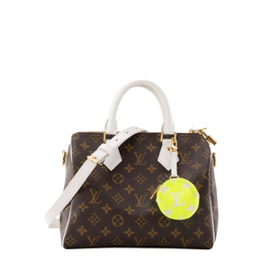 LOUIS VUITTON - Sac à bandoulière Speedy 25 Louis Vuitton en toile enduite marron édition limitée Match