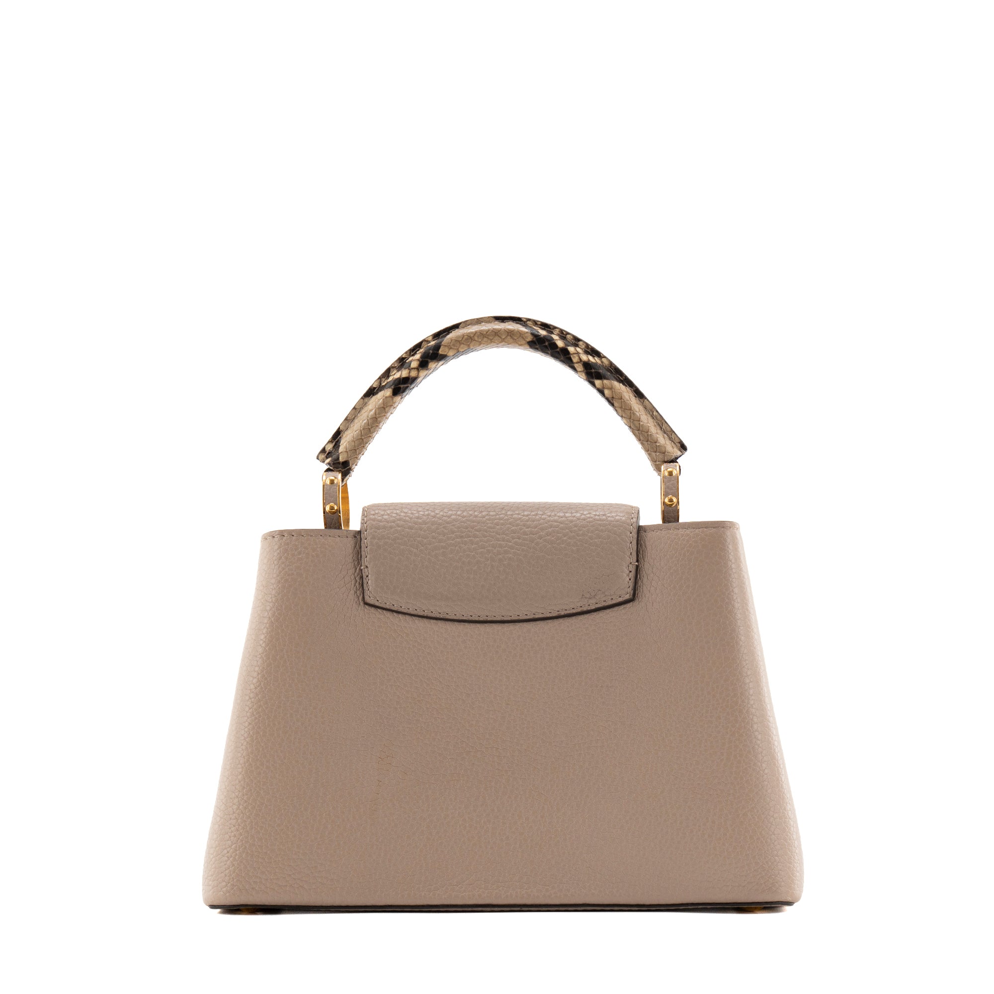 LOUIS VUITTON - Louis Vuitton Capucines BB handbag in beige bull calfskin and python