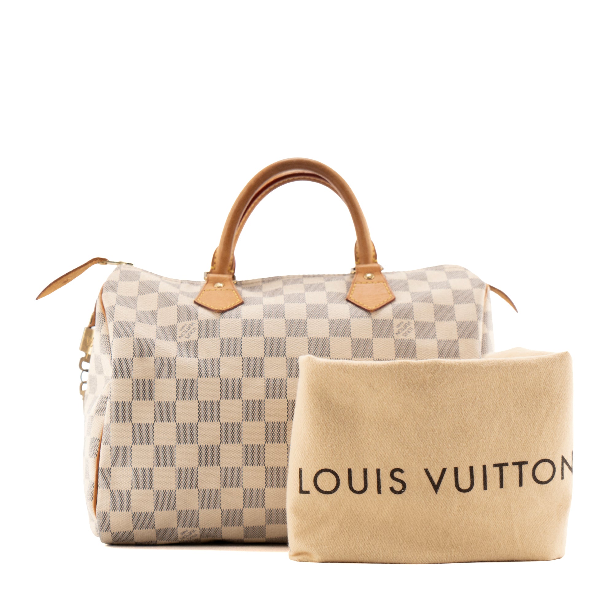 LOUIS VUITTON - Sac à main Speedy 30 Louis Vuitton en toile damier azur