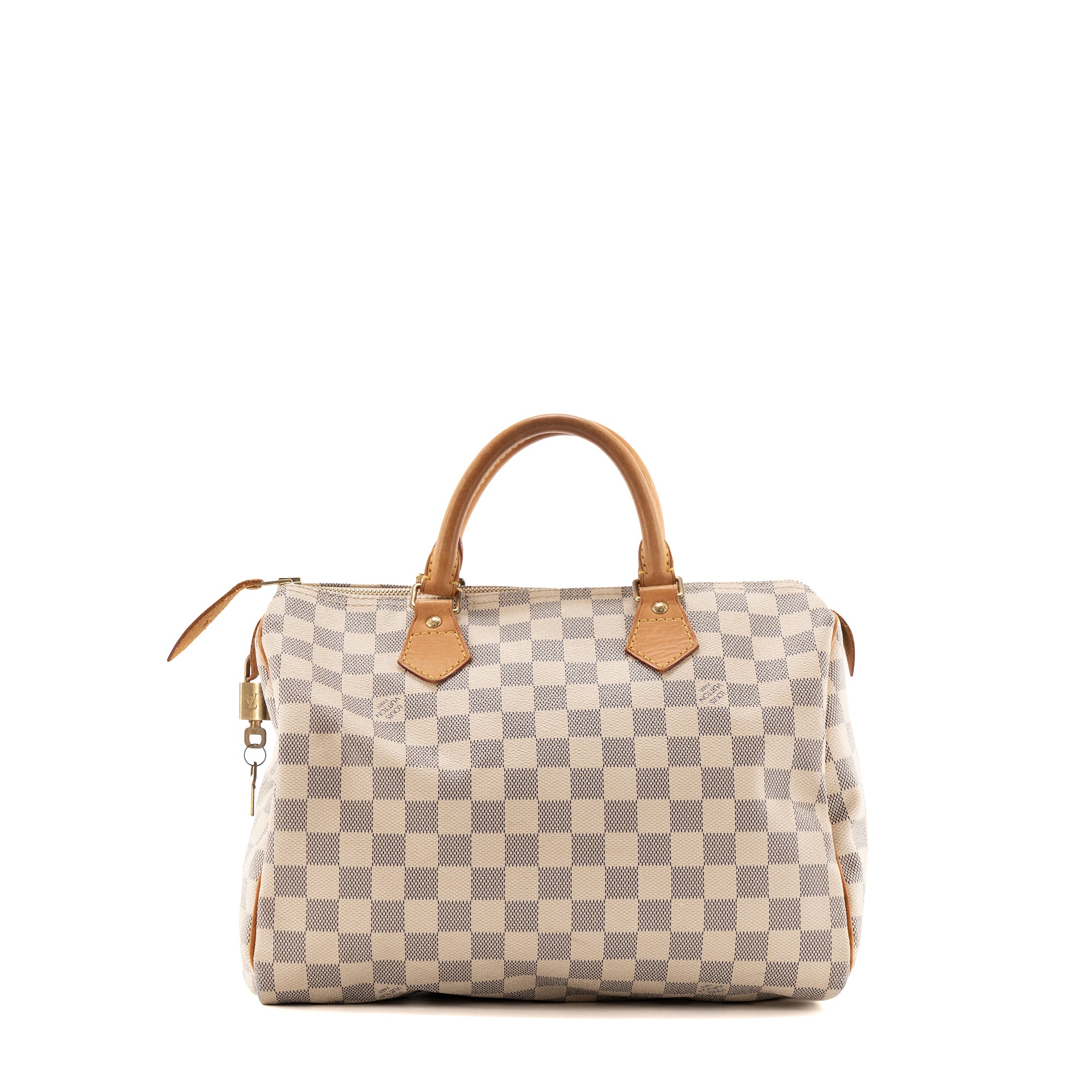 LOUIS VUITTON - Sac à main Speedy 30 Louis Vuitton en toile damier azur