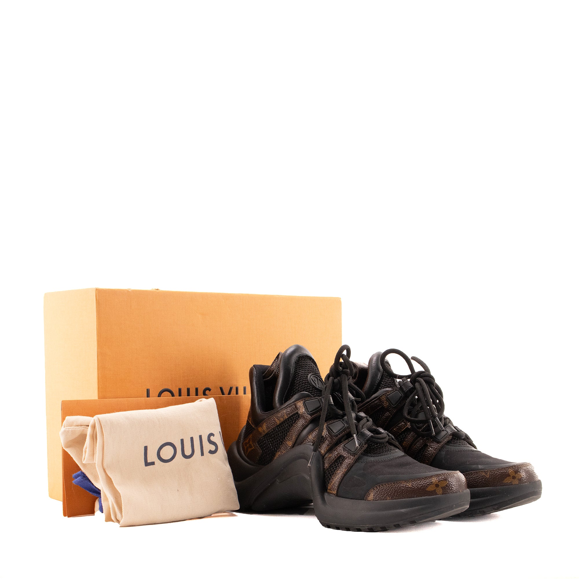 LOUIS VUITTON - Sneakers Archlight Louis Vuitton en cuir et toile monogrammmée (T37.5)