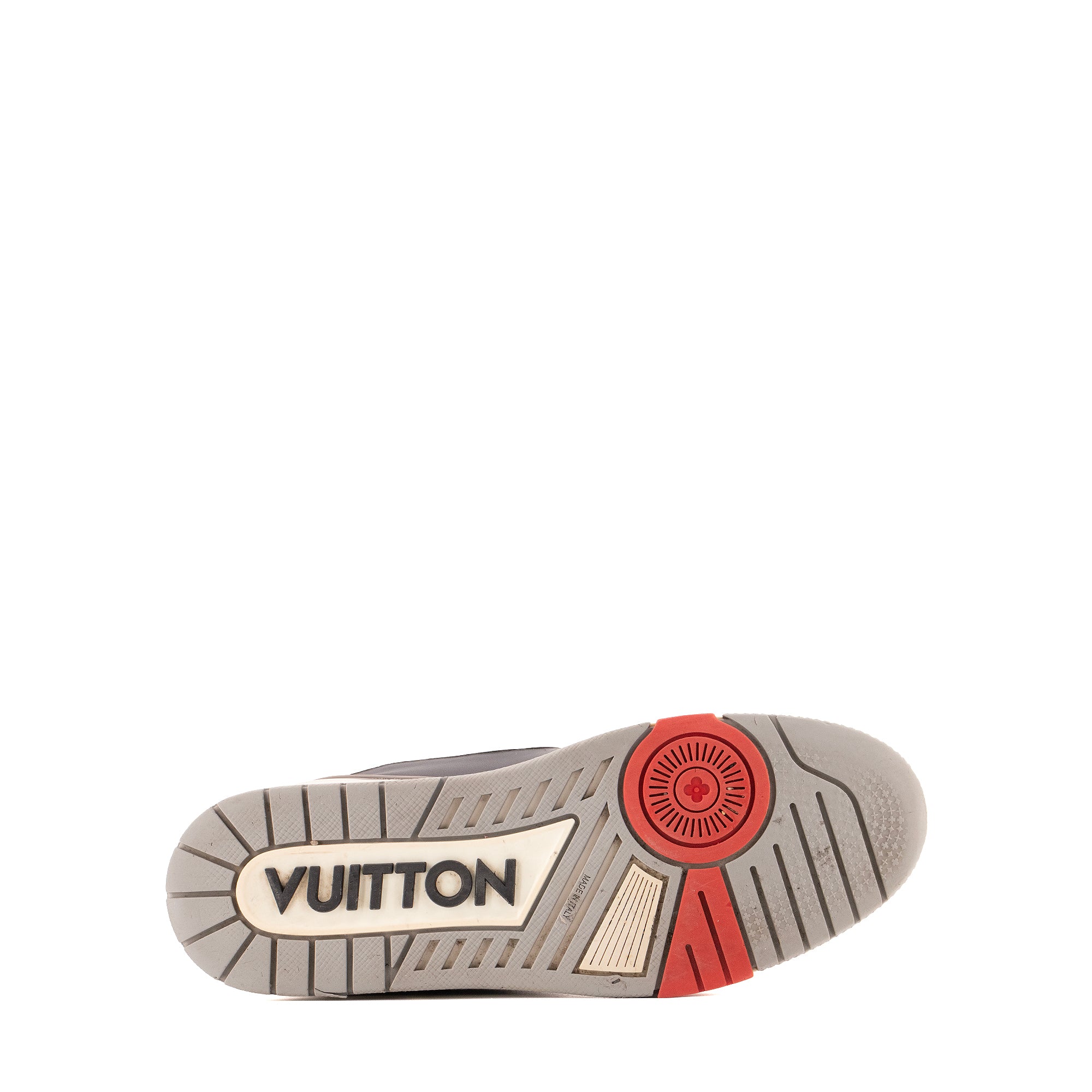 LOUIS VUITTON - Sneakers LV Trainer Low Louis Vuitton en cuir gris et noir (T42.5)