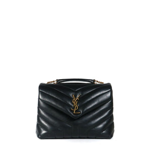 SAINT LAURENT - Sac à bandoulière Loulou small Saint Laurent en cuir matelassé noir