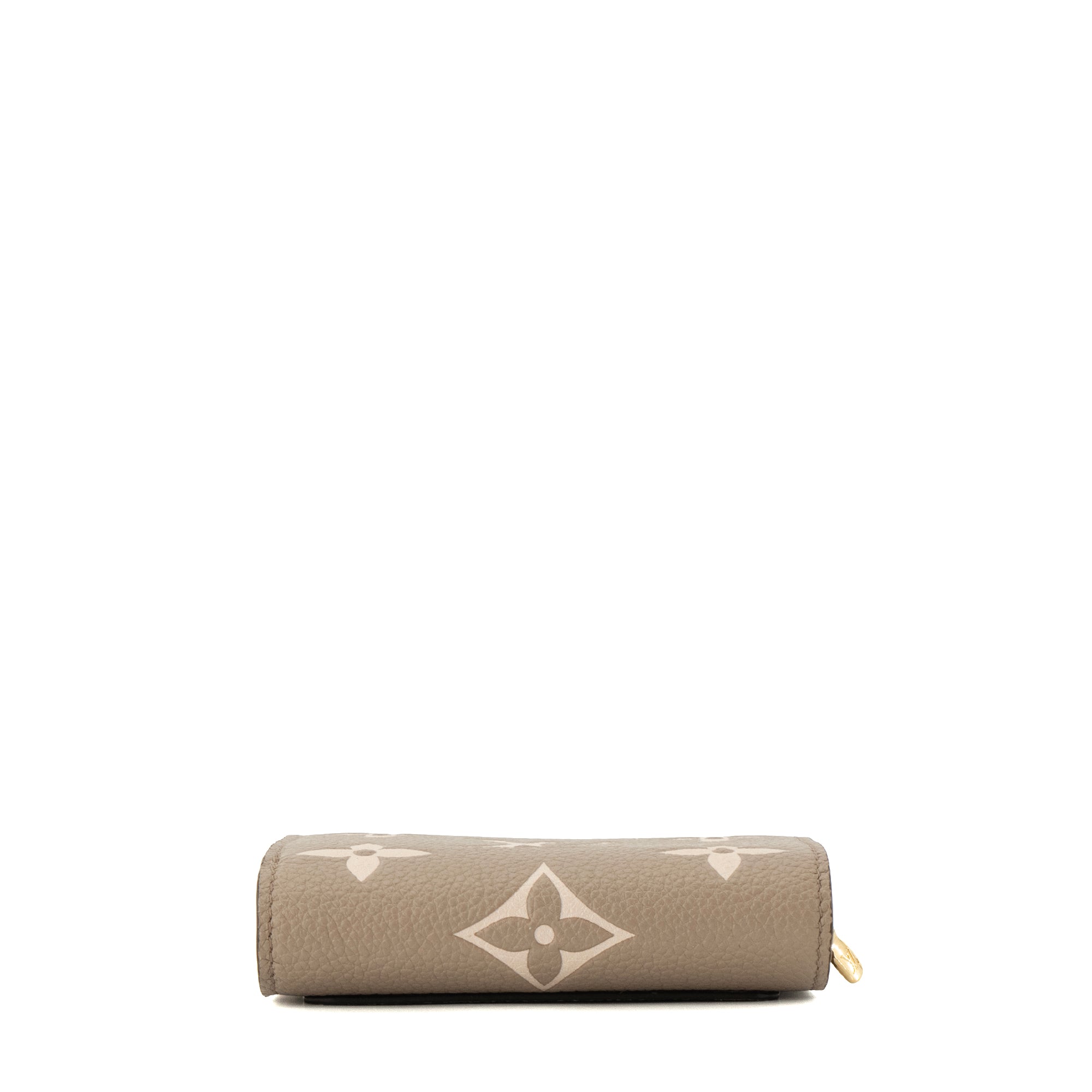 LOUIS VUITTON - Portefeuille Cléa Louis Vuitton en cuir empreinte monogram taupe