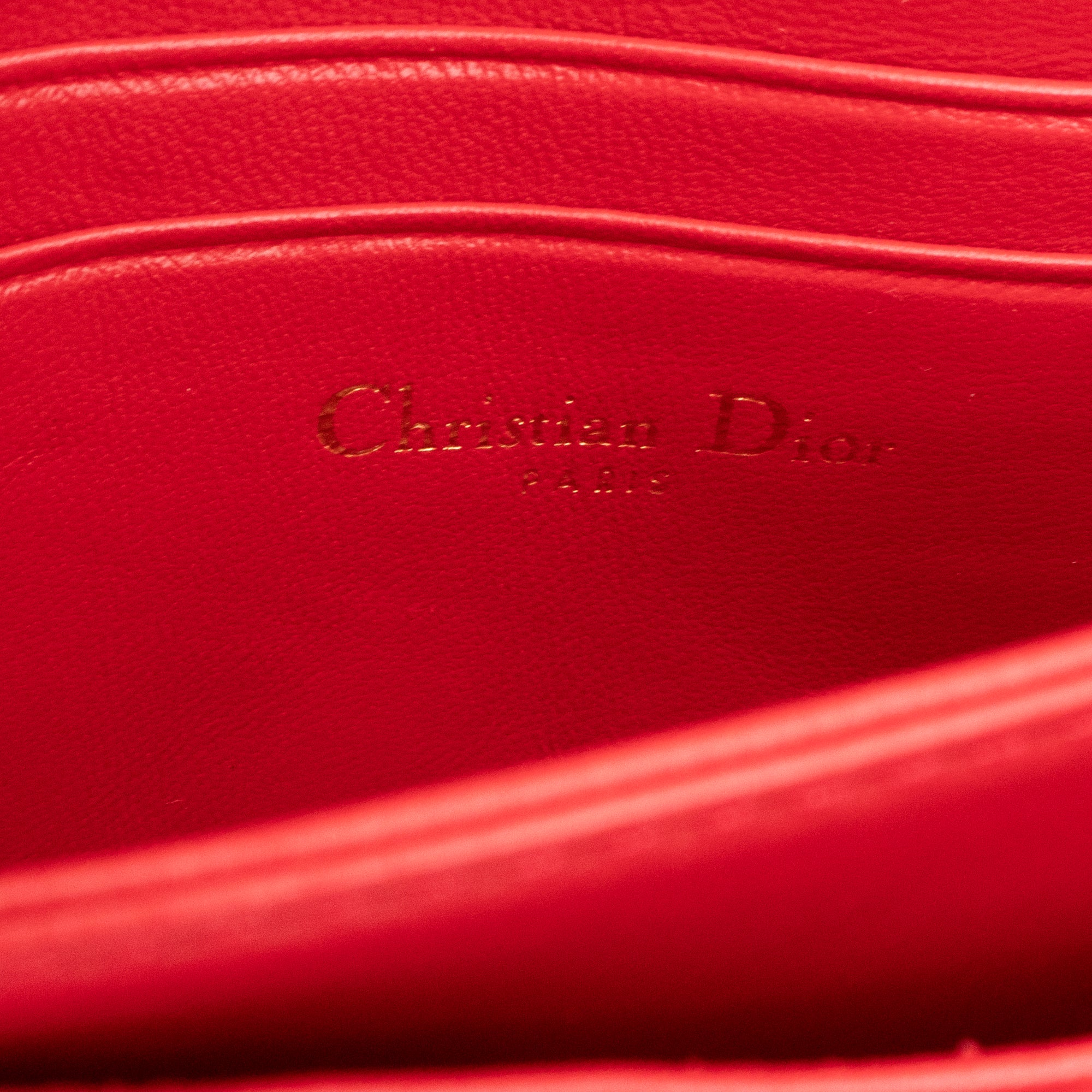 DIOR - Sac à bandoulière My Mini Dior en cuir cannage rouge cerise