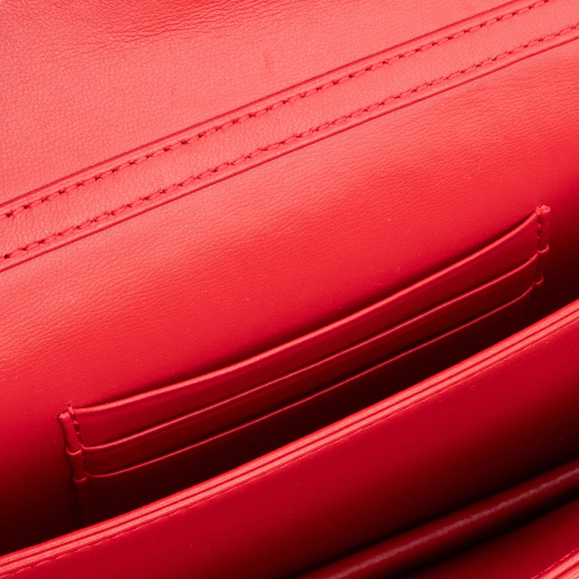 DIOR - Sac à bandoulière My Mini Dior en cuir cannage rouge cerise