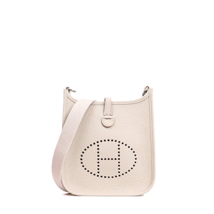 HERMÈS - Sac à bandoulière Mini Evelyne 16 Hermès en cuir taurillon clémence beige