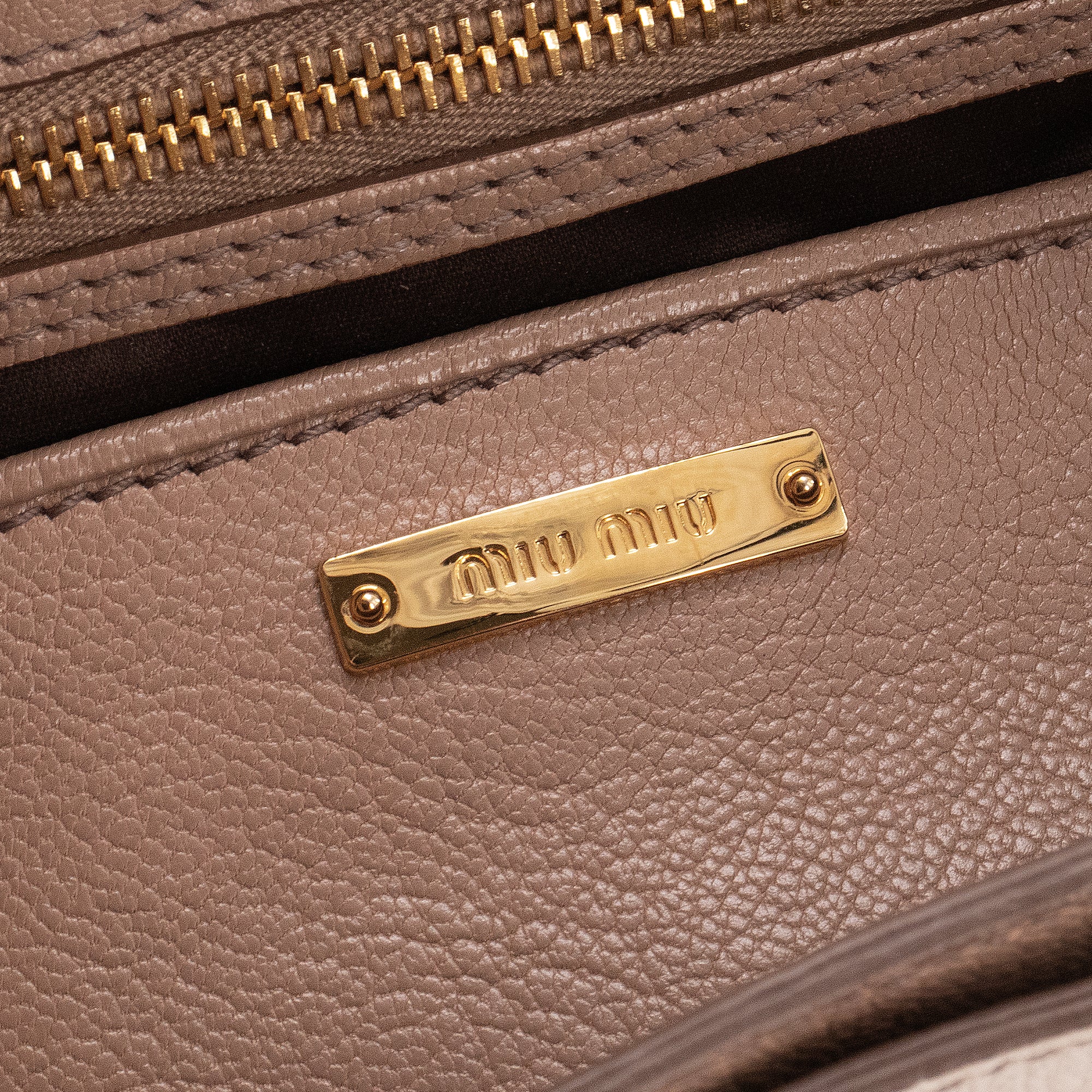 MIU MIU - Miu Miu Coffer shoulder bag in two-tone beige and brown leather