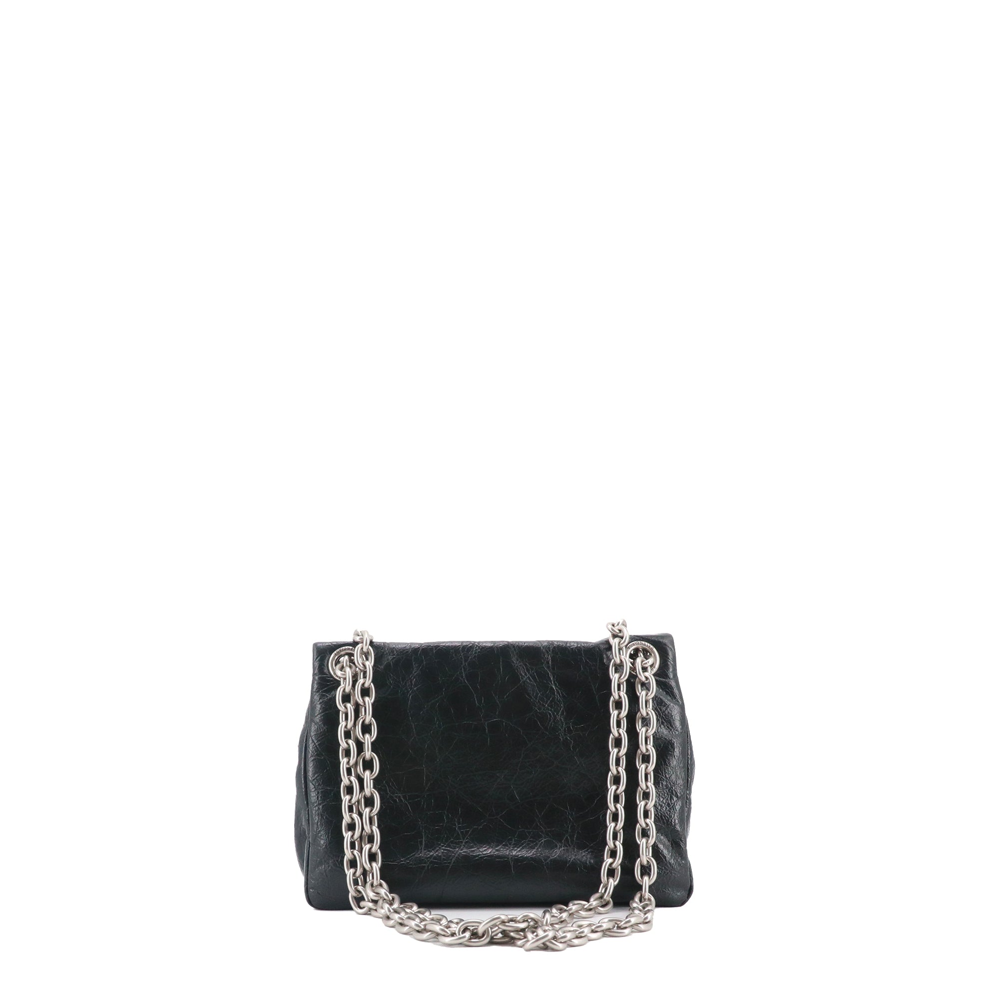 BALENCIAGA - Crush small shoulder bag in black leather