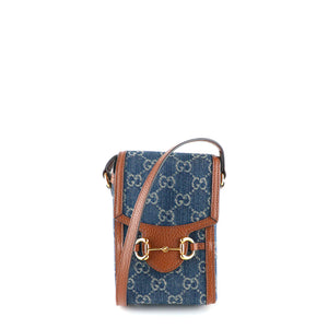 GUCCI - Sac à bandoulière 1955 détail Mors en denim mini