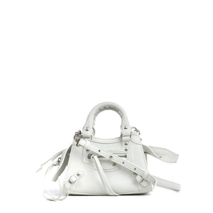 BALENCIAGA - Neo Classic mini shoulder bag in brown crocodile-embossed leather