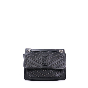 SAINT LAURENT - Sac à bandoulière Niki medium Saint Laurent édition limitée en cuir noir