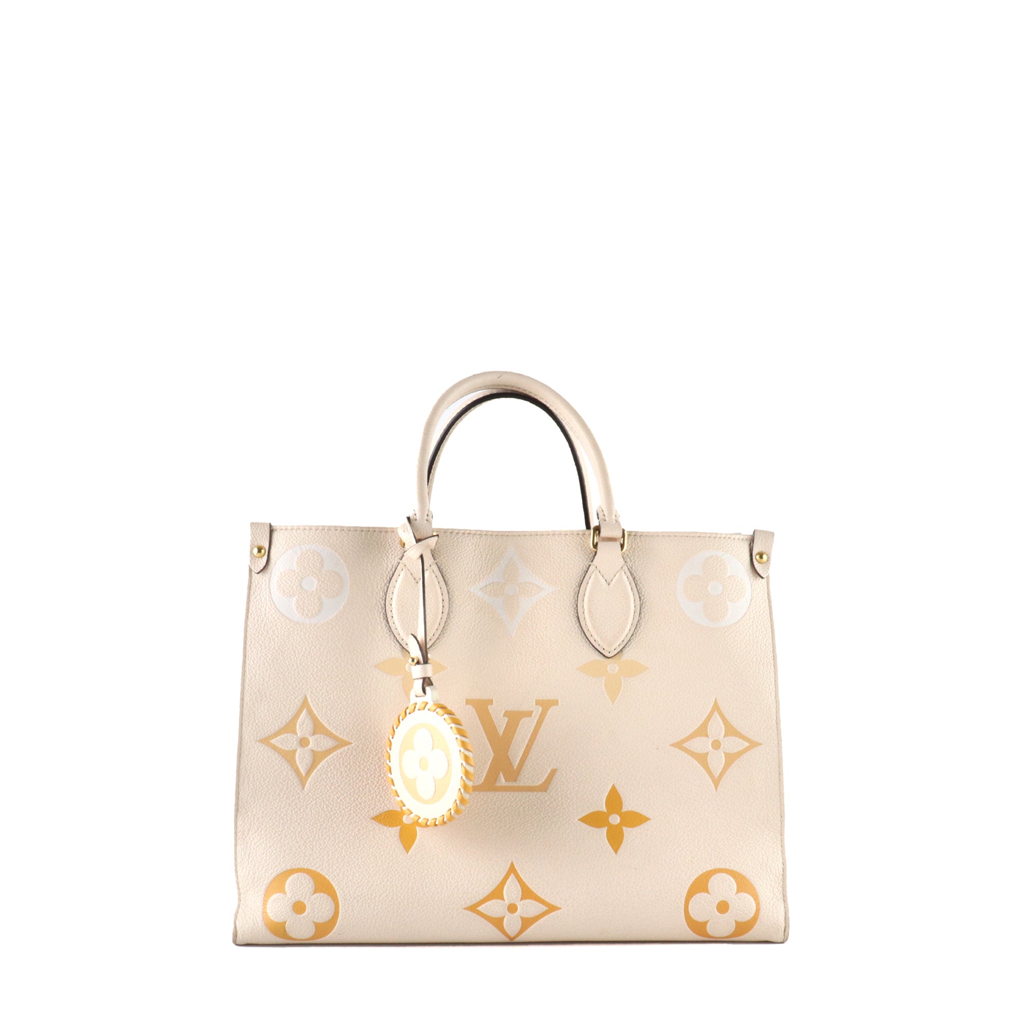 LOUIS VUITTON - Sac cabas OnTheGo MM en cuir beige édition limitée