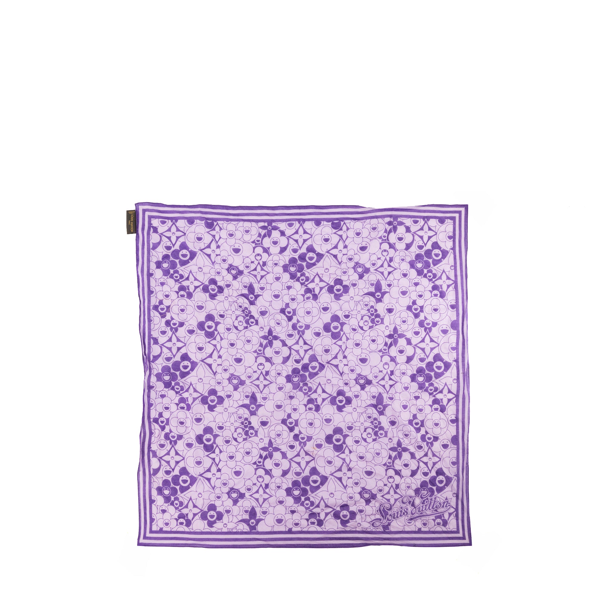 LOUIS VUITTON - Carré Cosmic Blossom Louis Vuitton x Takashi Murakami en coton violet