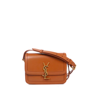 SAINT LAURENT - Sac à bandoulière Solferino small Saint Laurent en cuir marron