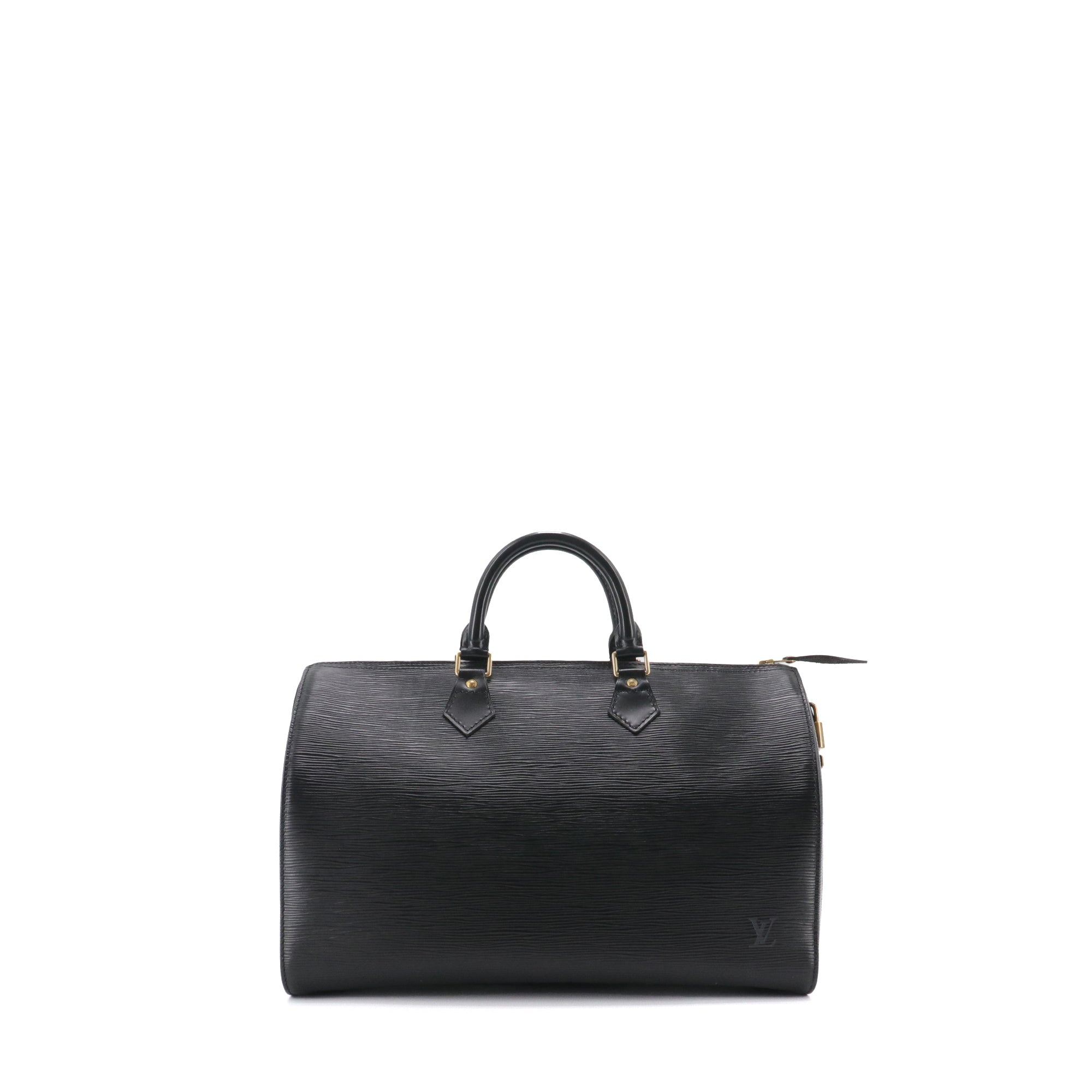 LOUIS VUITTON - Sac à main Speedy 35 Louis Vuitton en cuir épi noir