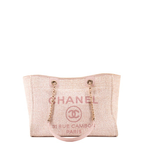 CHANEL - Chanel Deauville tote bag in pink tweed