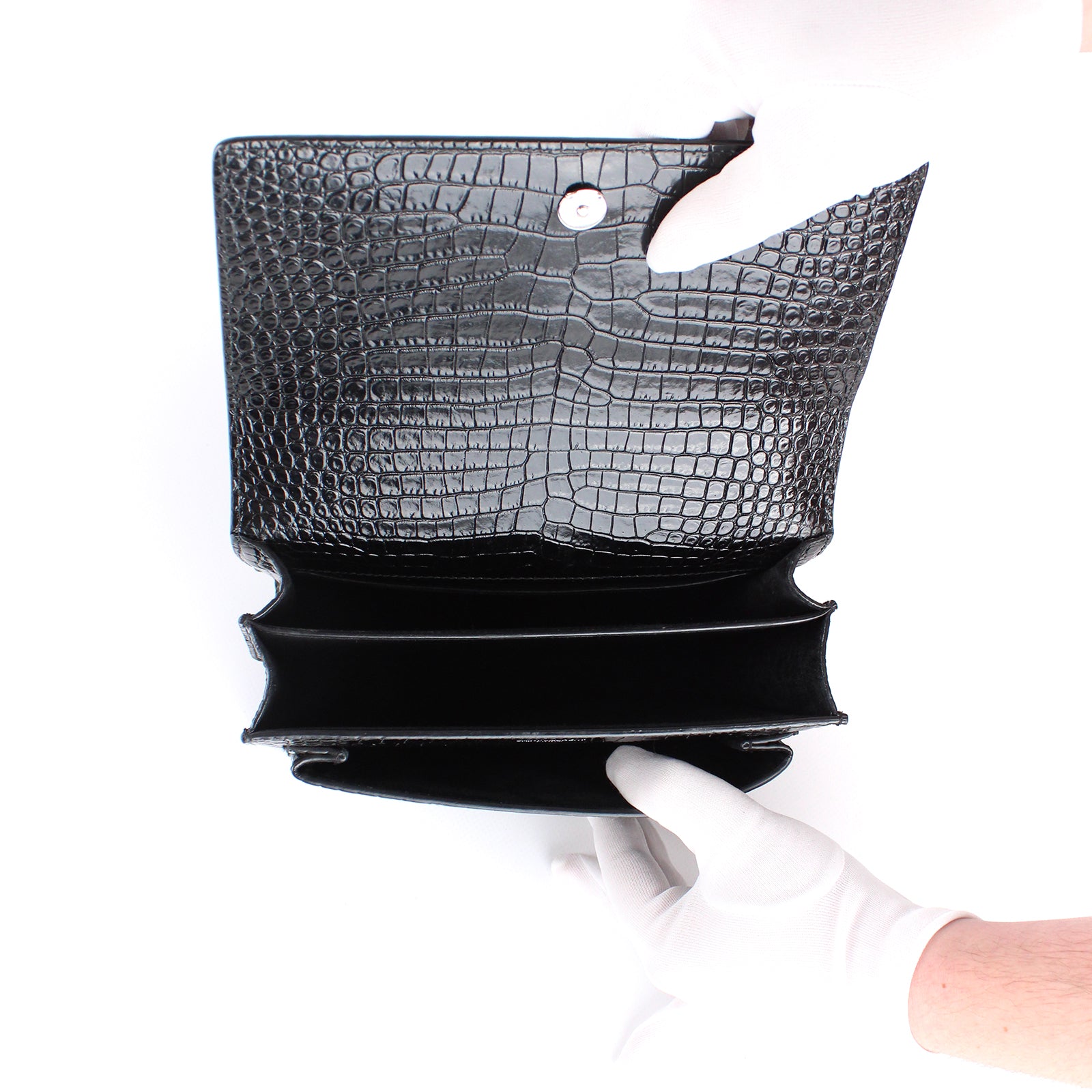 SAINT LAURENT - Sac Sunset medium embossé crocodile
