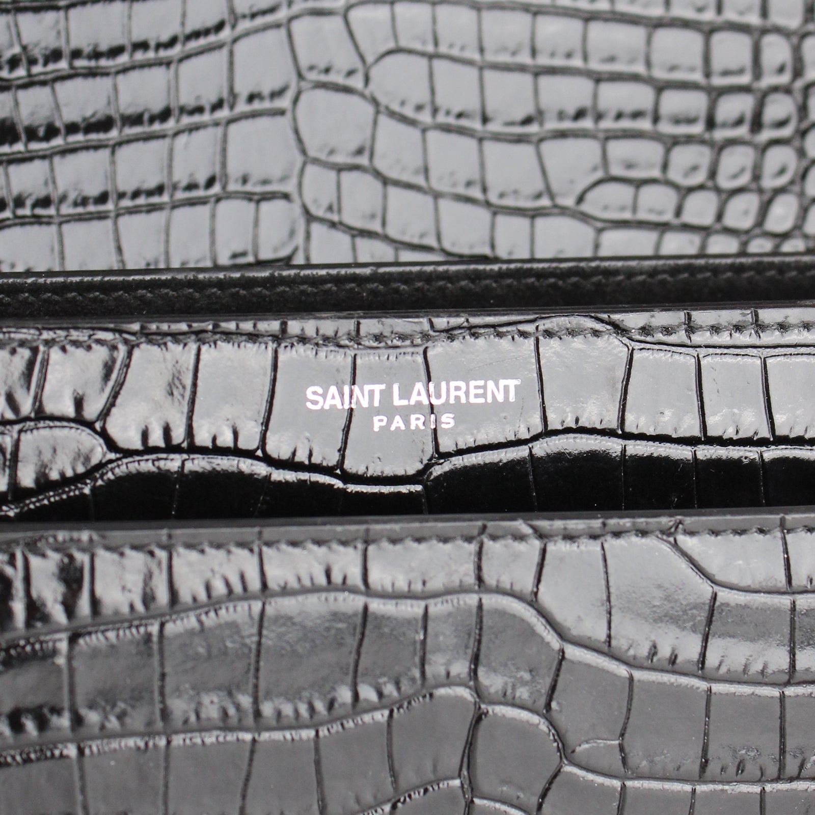 SAINT LAURENT - Sac Sunset medium embossé crocodile