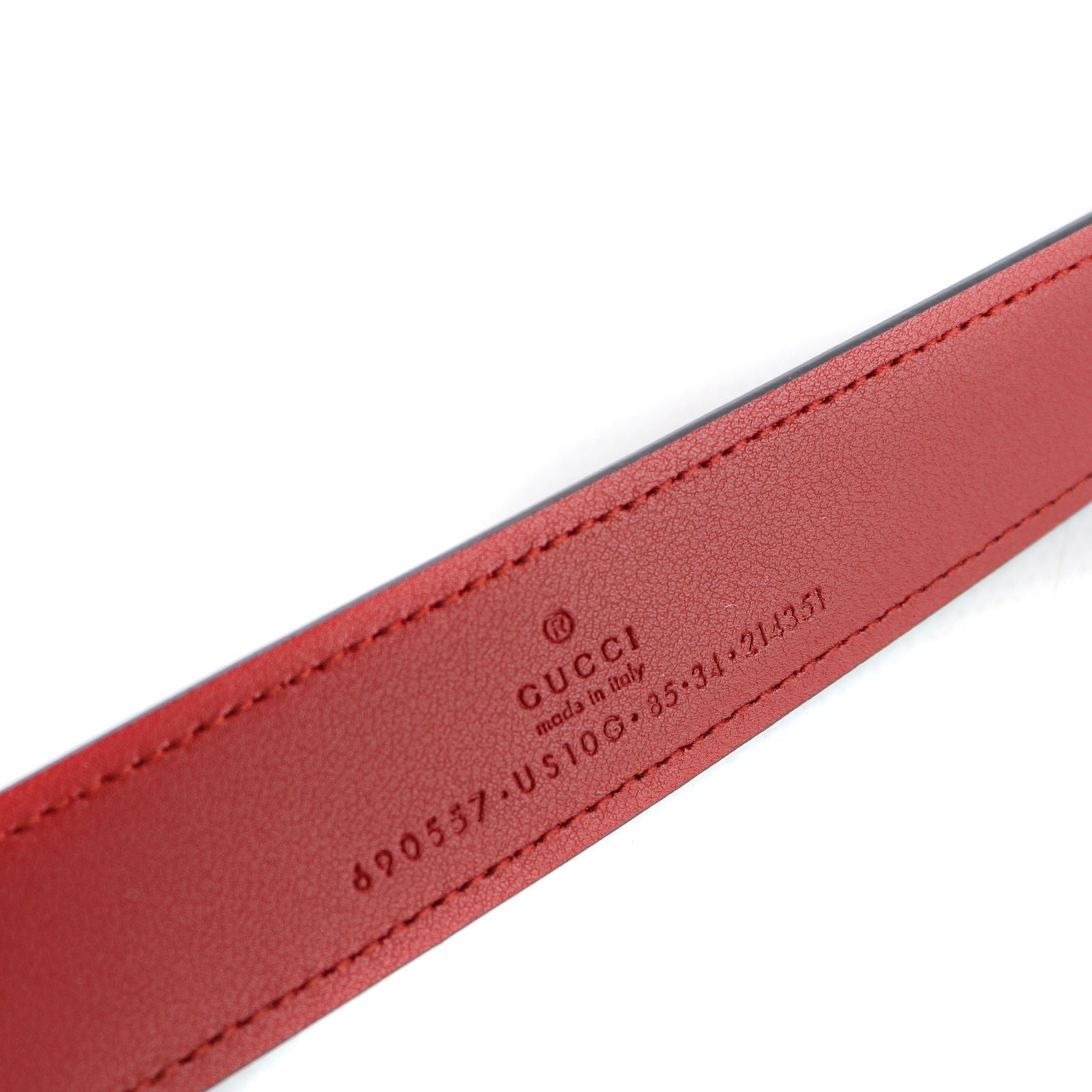 GUCCI - Ceinture en cuir grainé bicolore (T80)