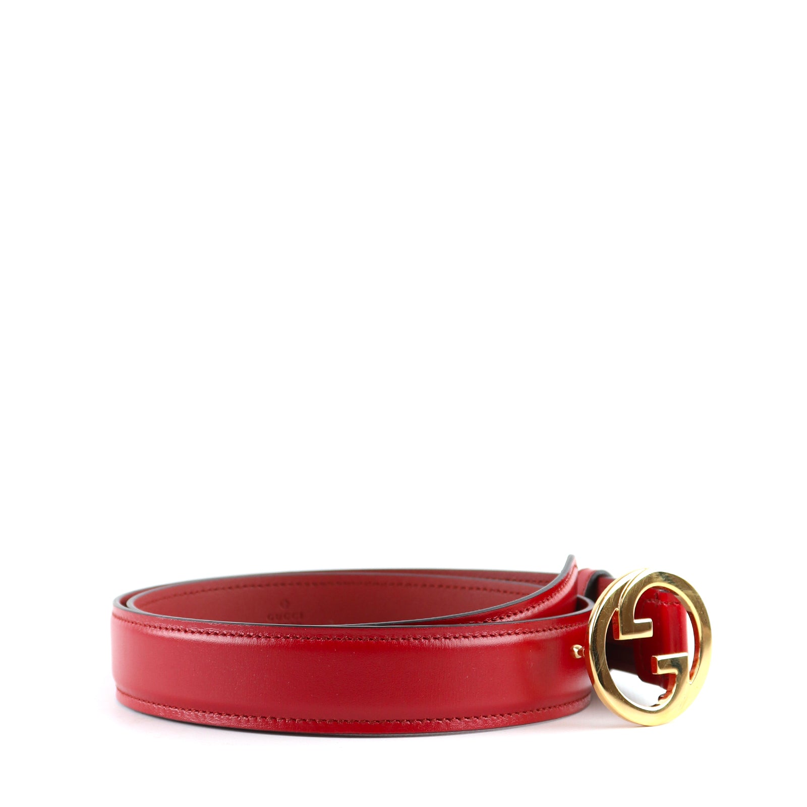 GUCCI - Ceinture en cuir grainé bicolore (T80)