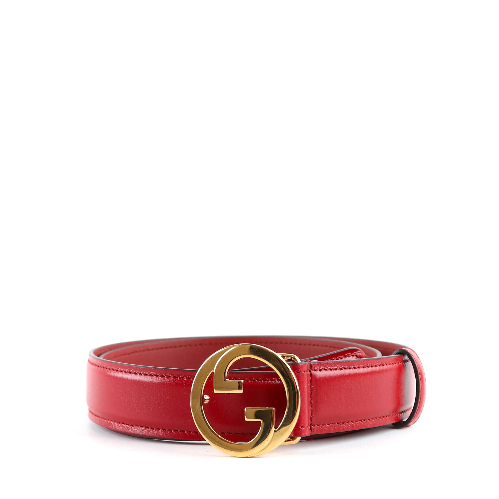 GUCCI - Ceinture en cuir grainé bicolore (T80)