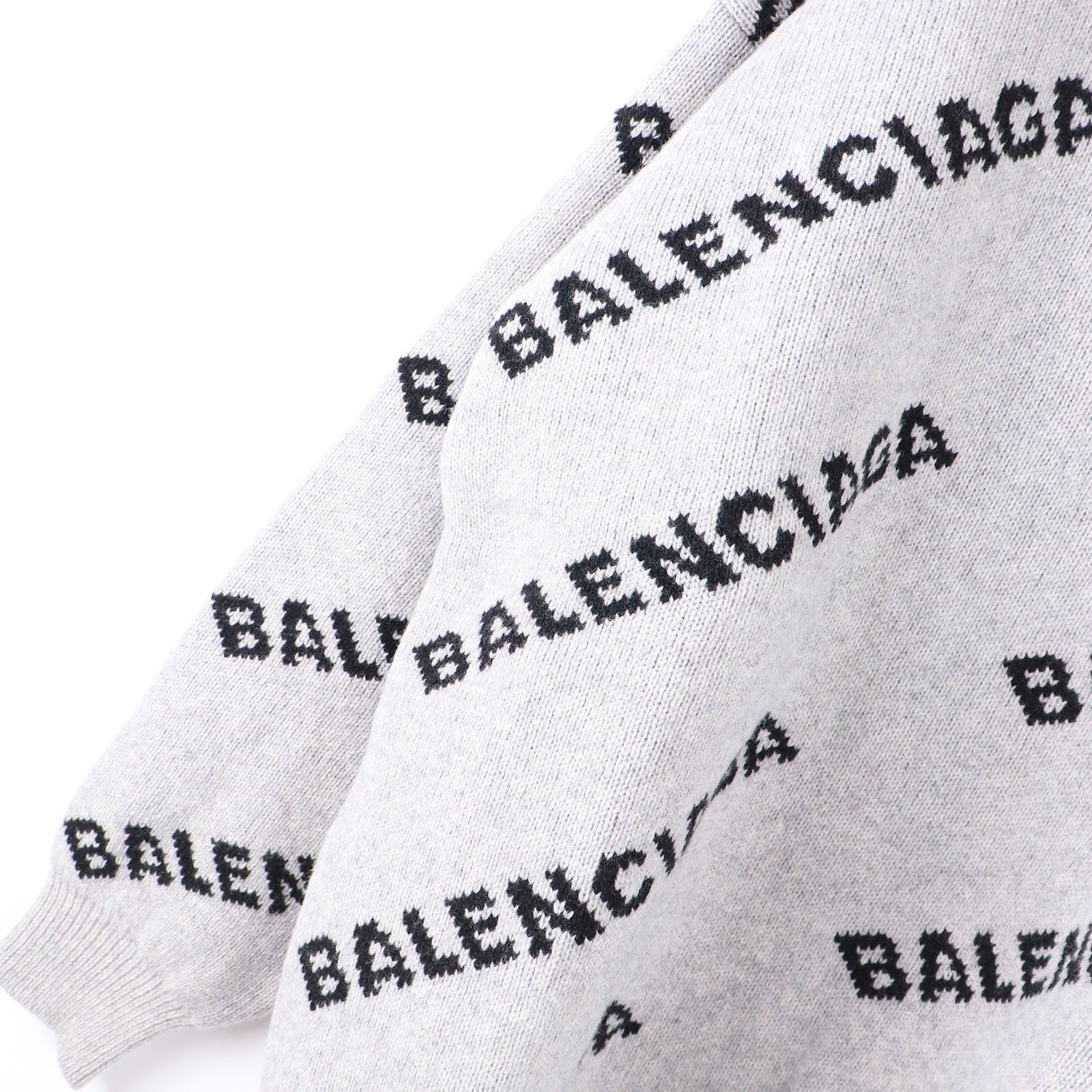BALENCIAGA - Pull en laine à logos et col zip (M)