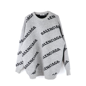 BALENCIAGA - Pull en laine à logos (T34)