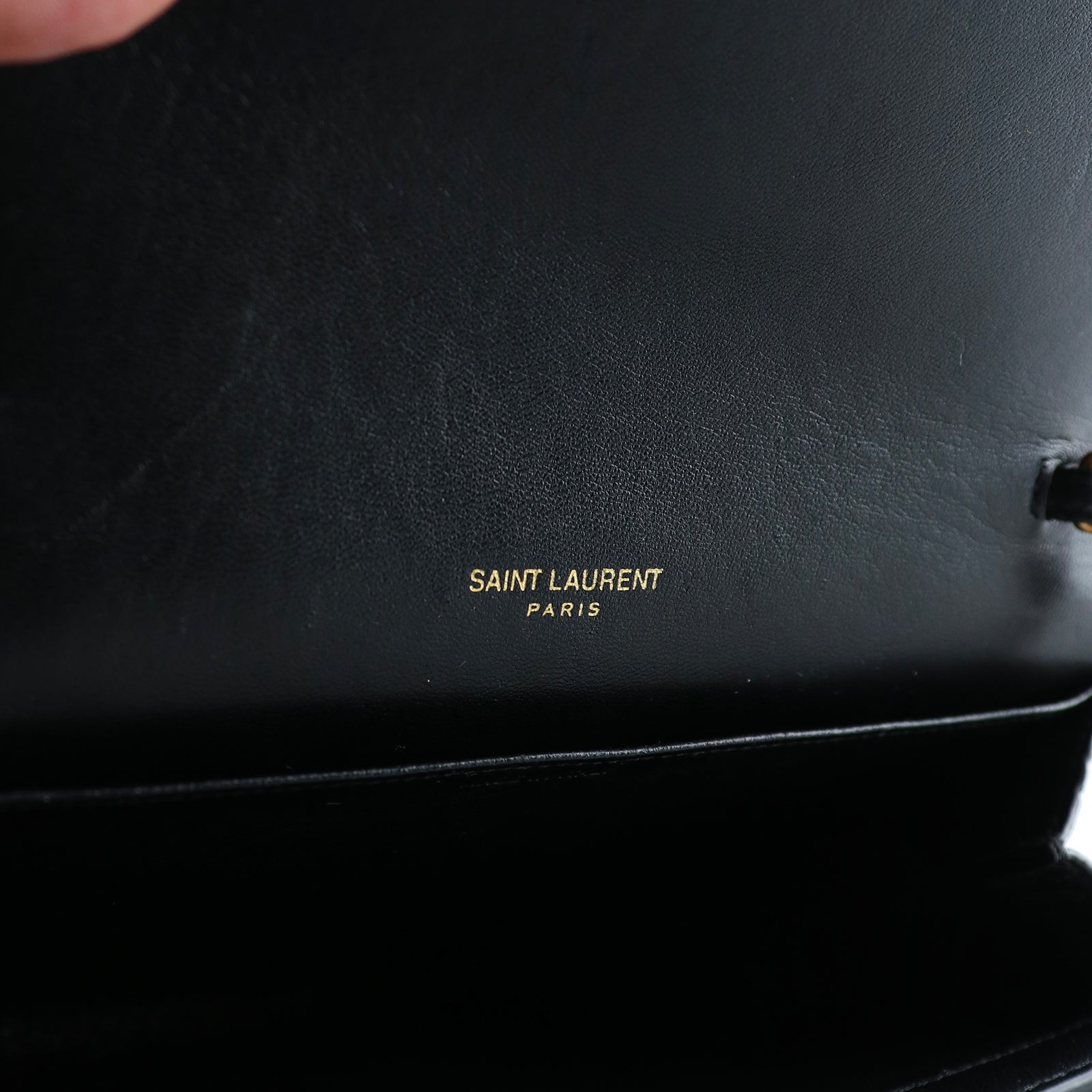 SAINT LAURENT - Uptown shoulder bag in black croc-embossed leather
