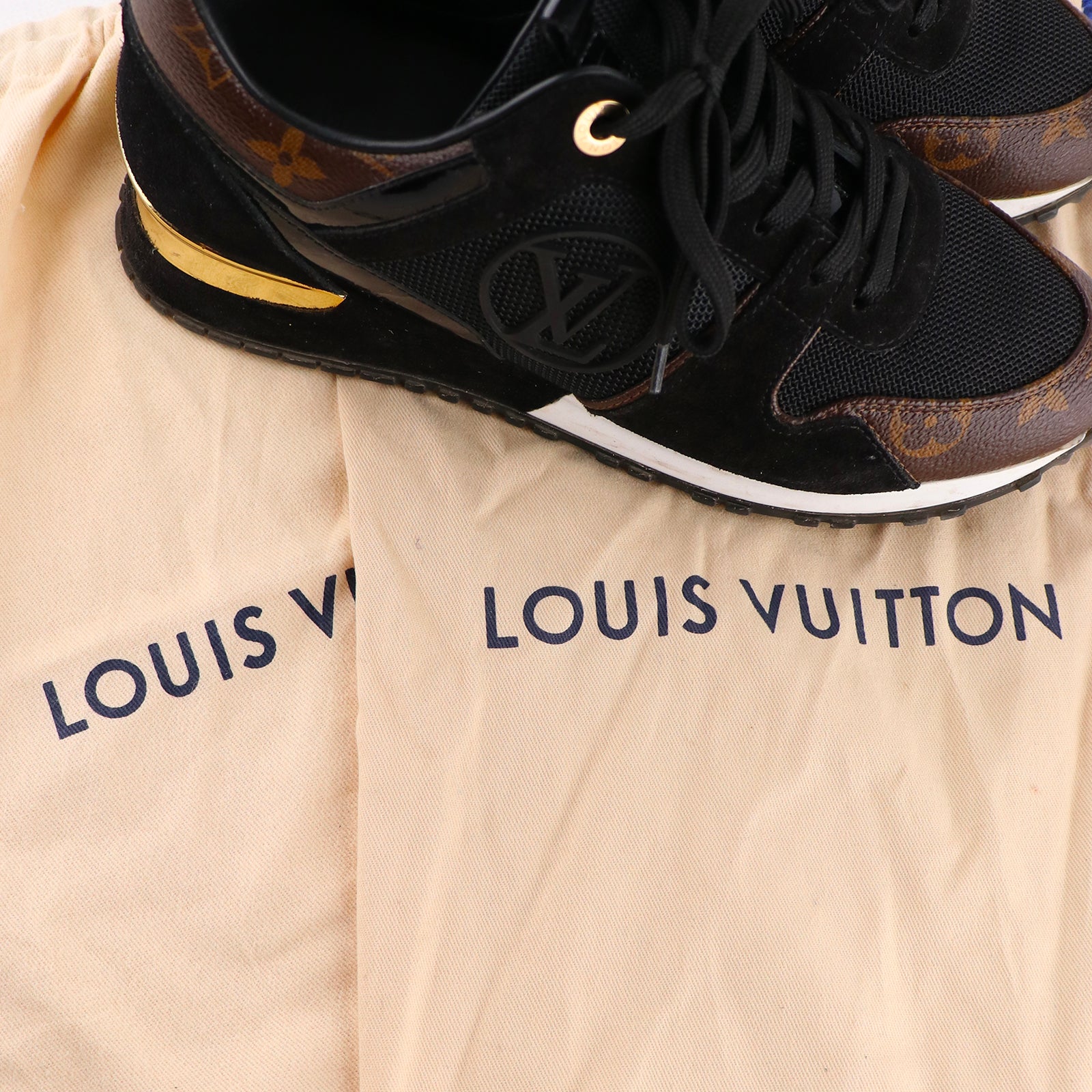 LOUIS VUITTON - Sneakers Run Away en cuir et toile monogramme (T37)