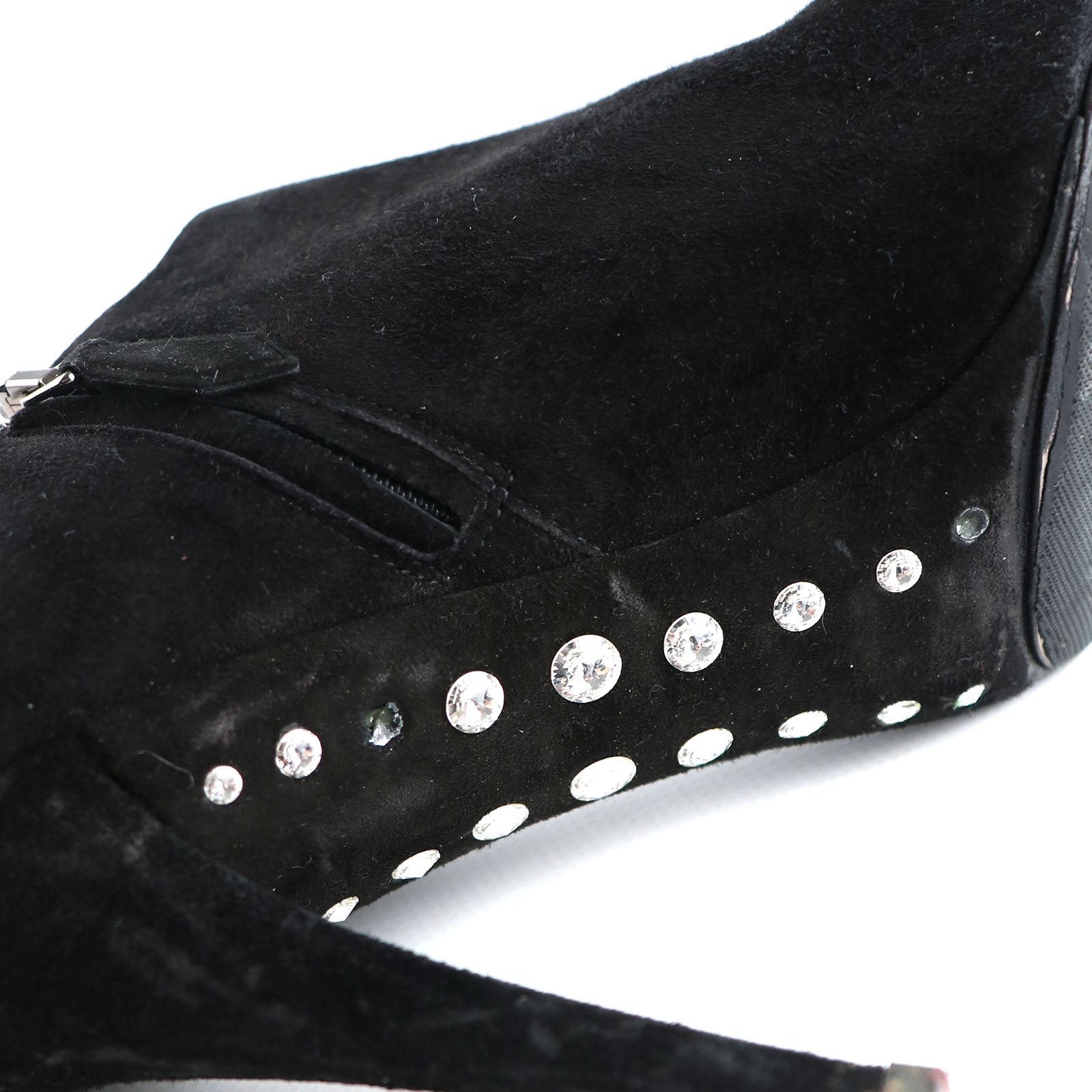 MIU MIU - Bottines à talon en suede noir (T37)