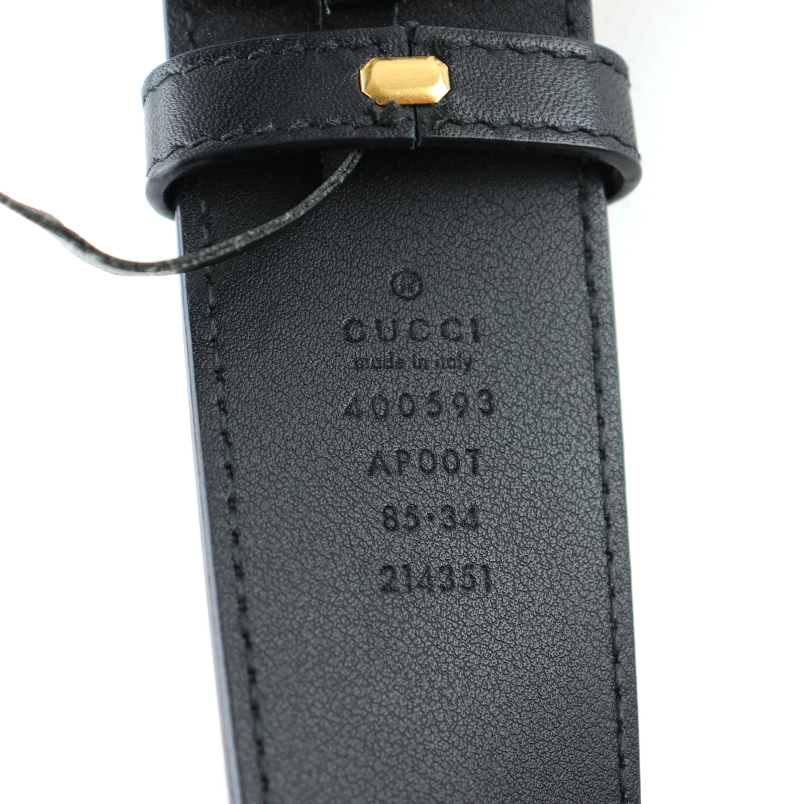 GUCCI - GG Buckle Marmont belt in black smooth leather (T85)