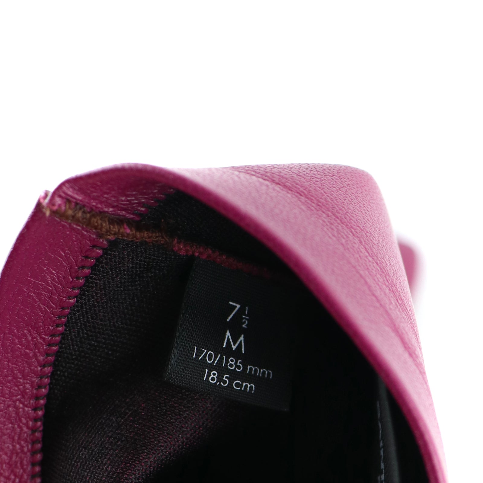 SAINT LAURENT - Gants en cuir mauve (M)