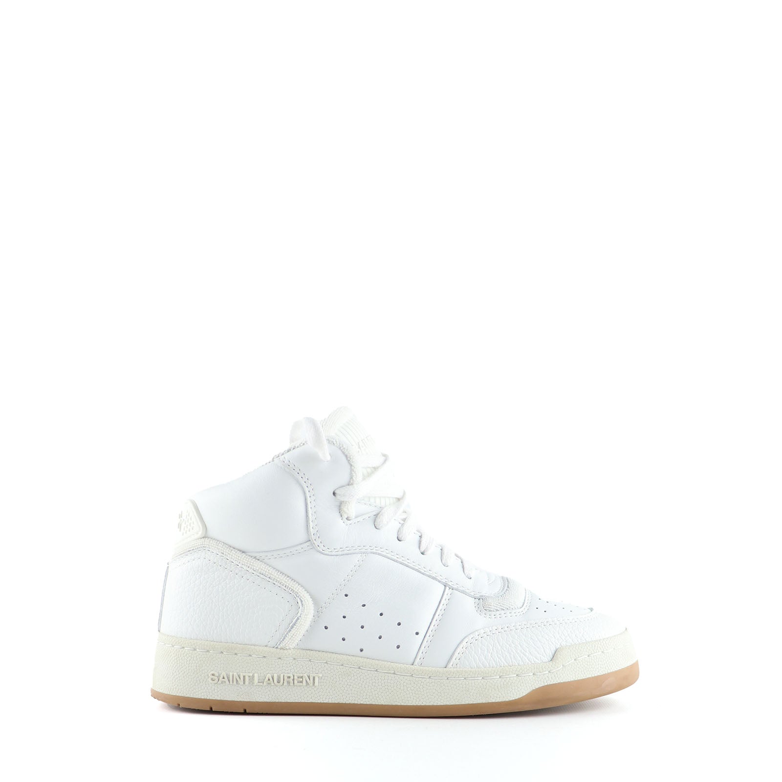 SAINT LAURENT - Jeff high-top sneakers in white leather (T36.5)