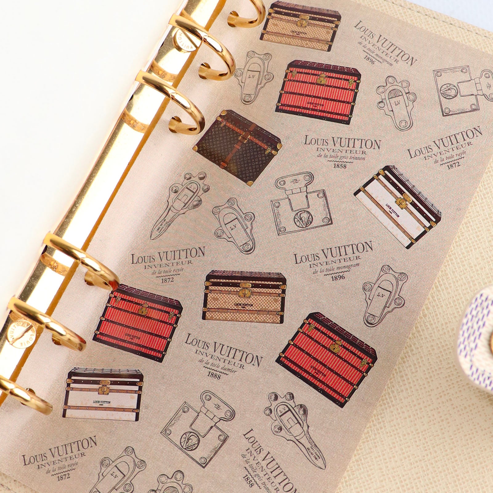 LOUIS VUITTON - Couverture agenda MM en toile damier azur