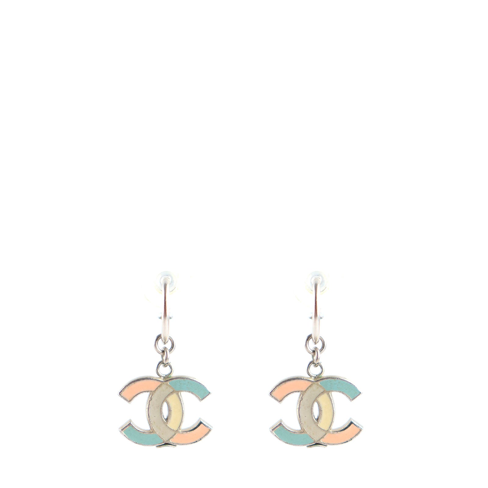 CHANEL - Boucles d'oreilles CC colorées