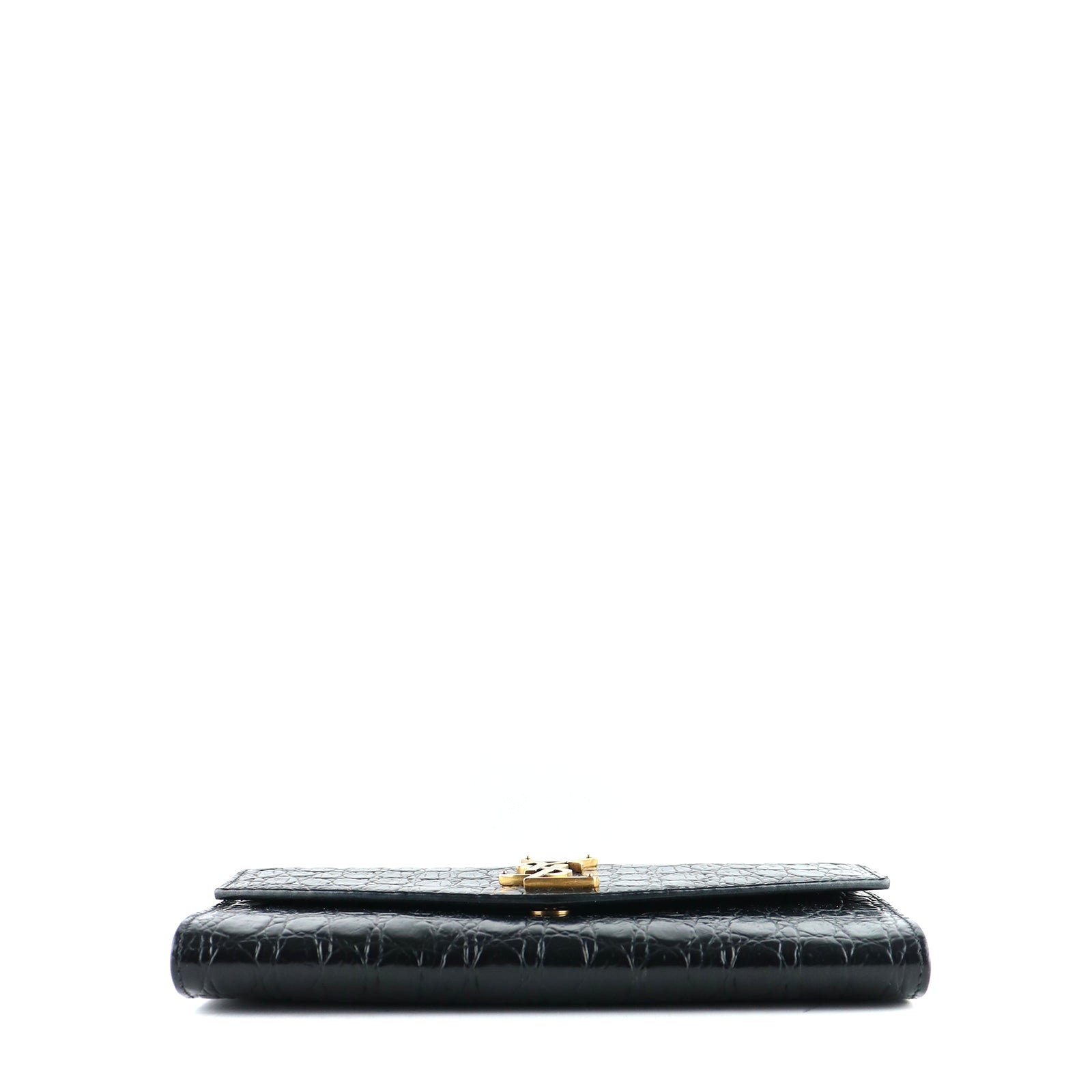 SAINT LAURENT - Uptown shoulder bag in black croc-embossed leather