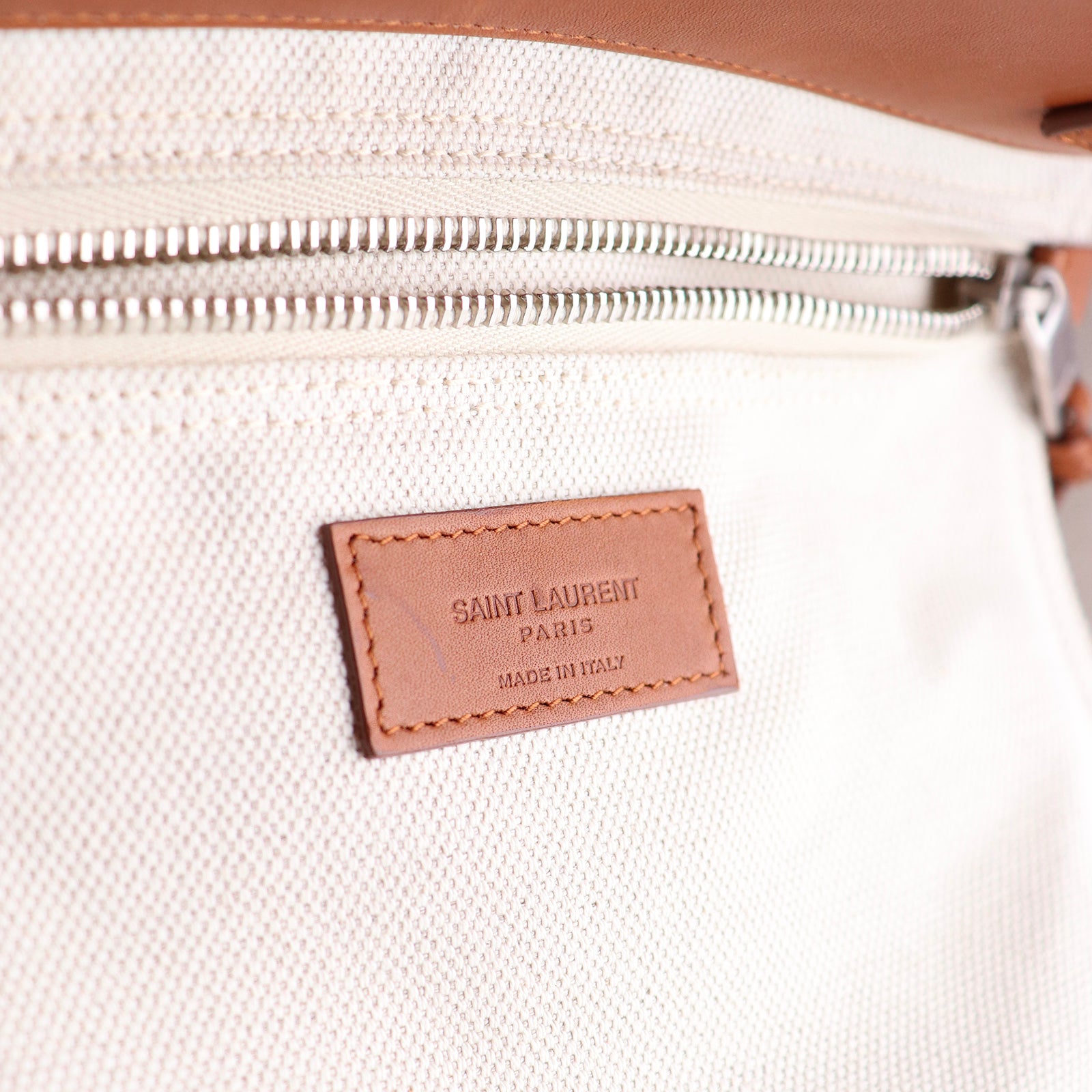 SAINT LAURENT - Sac cabas Rive Gauche Shopping en toile et cuir