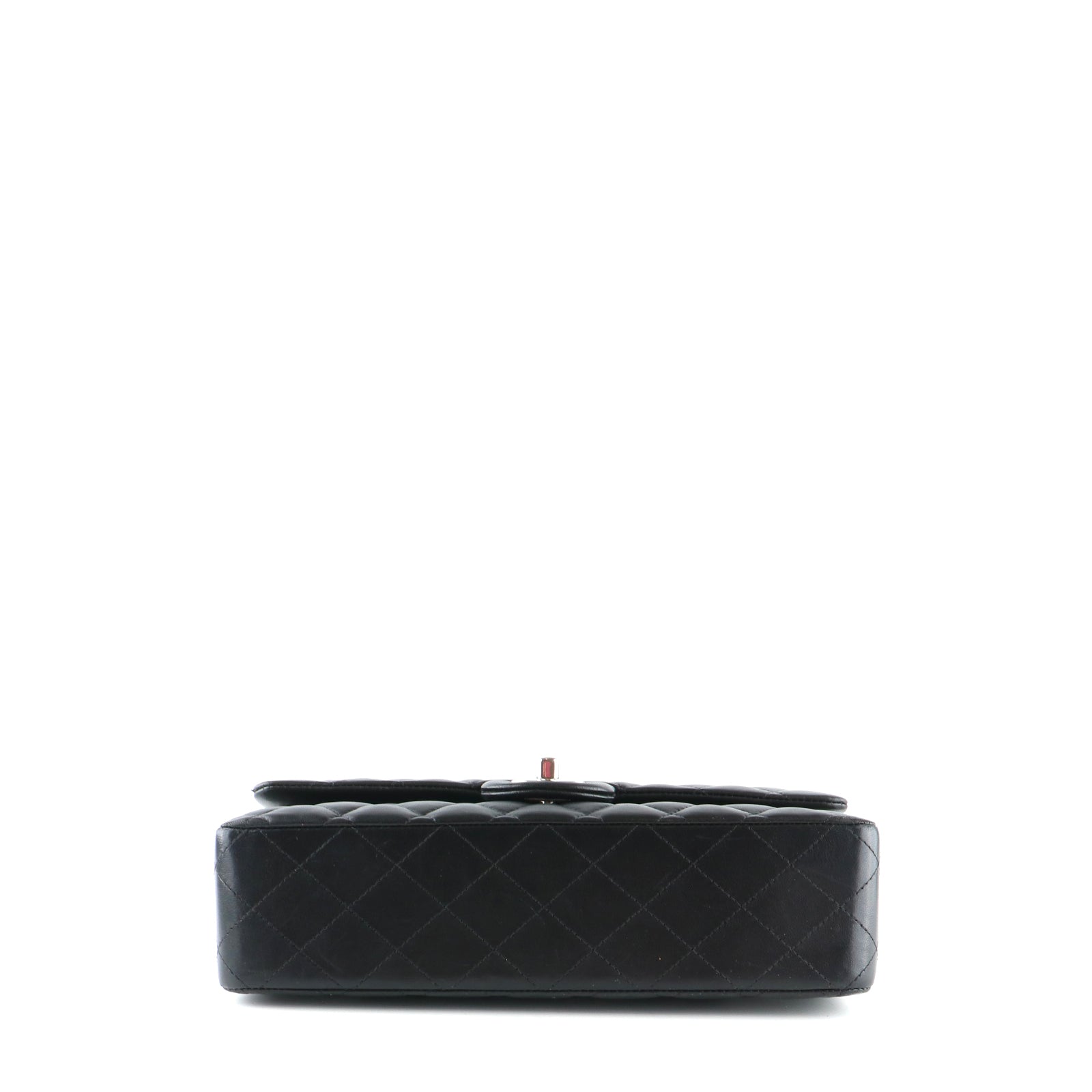 CHANEL - Sac à main Timeless 25 double flap en cuir matelassé noir