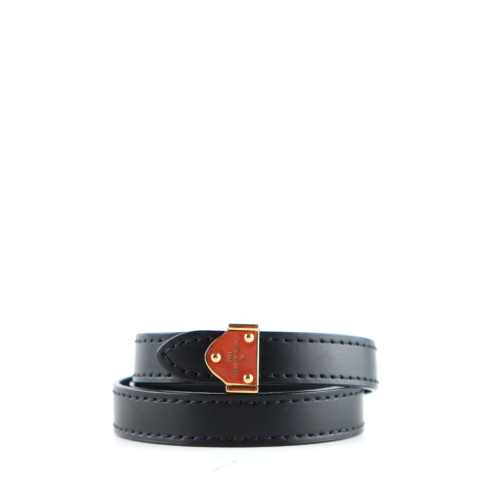 LOUIS VUITTON - Triple tour bracelet in black leather